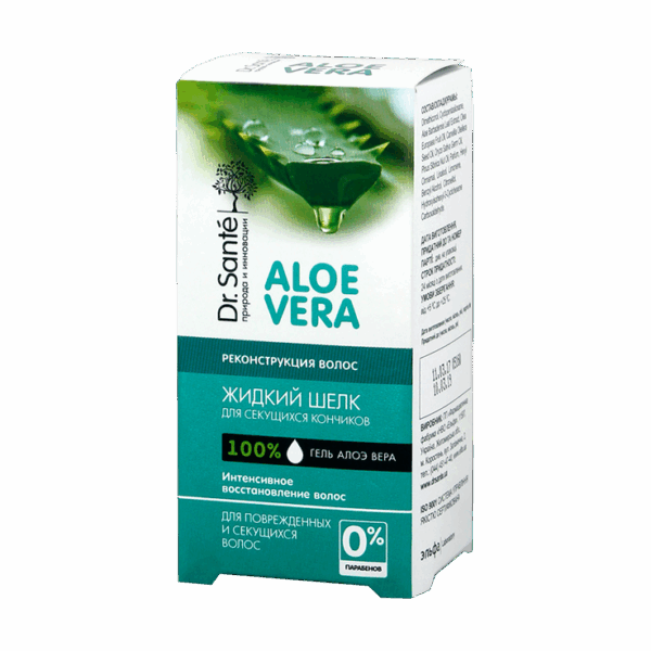 Flüssige Seide "Dr. Sante Aloe Vera" für intensive Wiederherstellung von gespaltenen Haare, 30 ml